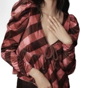 Maeve Plaid Puff Sleeve Top